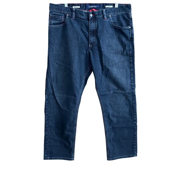 Alberto Mens Jeans Blue Denim Stone Modern Fit Stretch 38x34 (37x28) - Picture 1 of 11